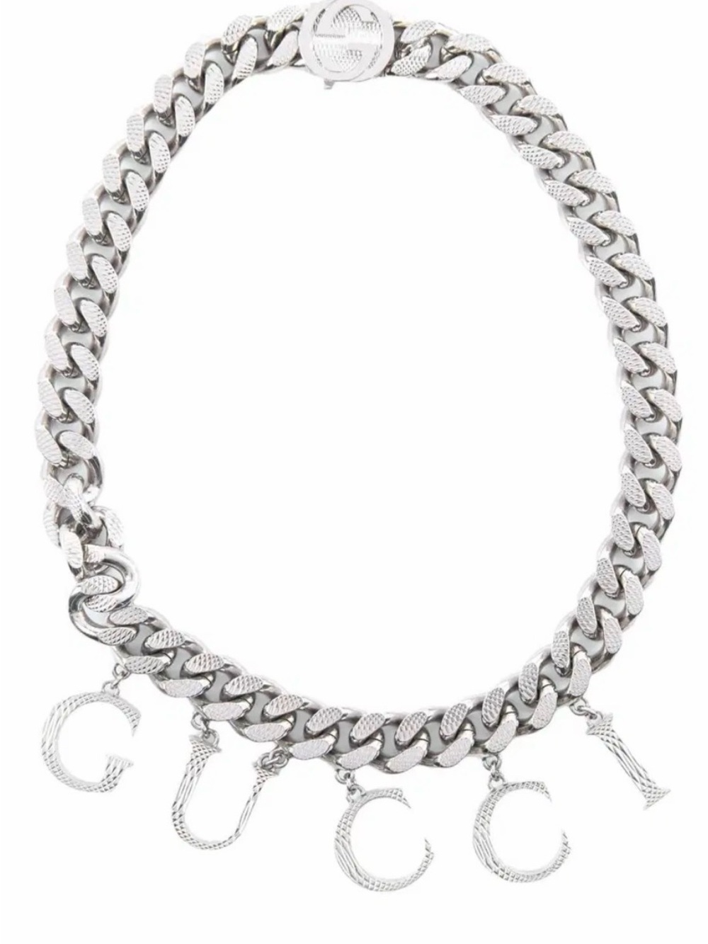 Gucci Silver-Tone Chunky Letter Pendant Necklace - Picture 2 of 8
